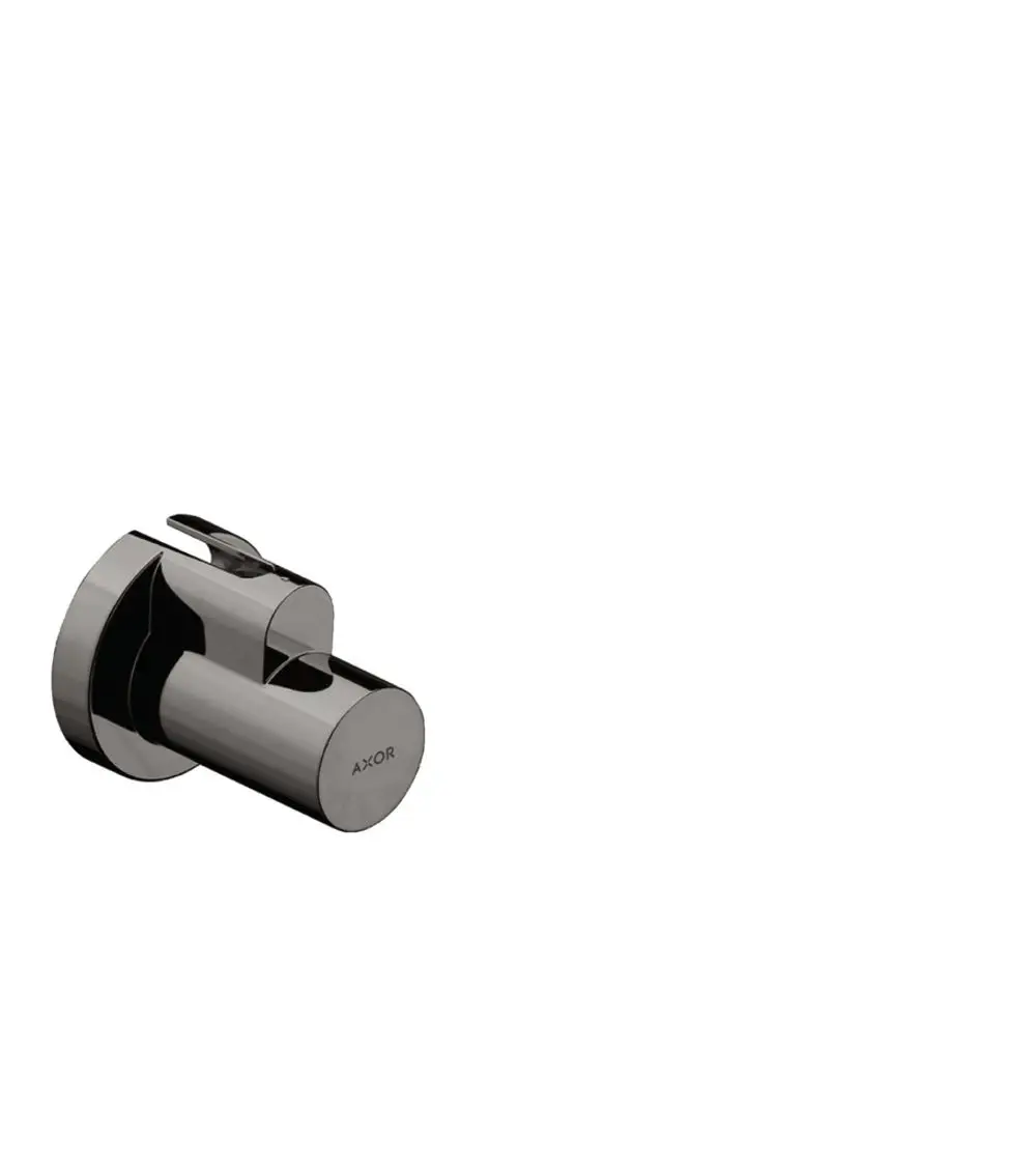 Polierter schwarzer Chrom-Schieber mit einfacher Bedienung, hergestellt von Hansgrohe. Ideal zur Steuerung von Wasserflüssen in modernen Sanitäranlagen.